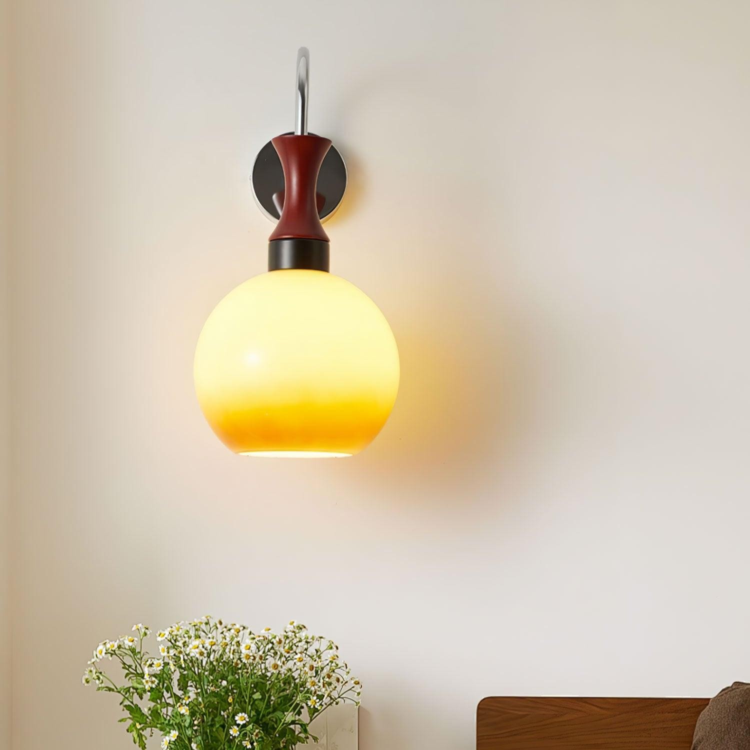 Spherical Yellow Wall Lamp K562