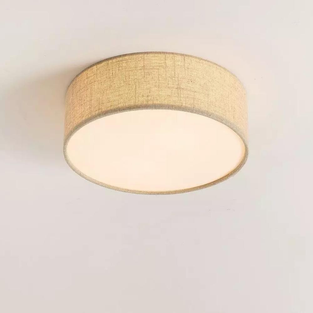 Dumora Elegant Linen Drum Flushmount – Modern Ceiling Light for Every Room K1289