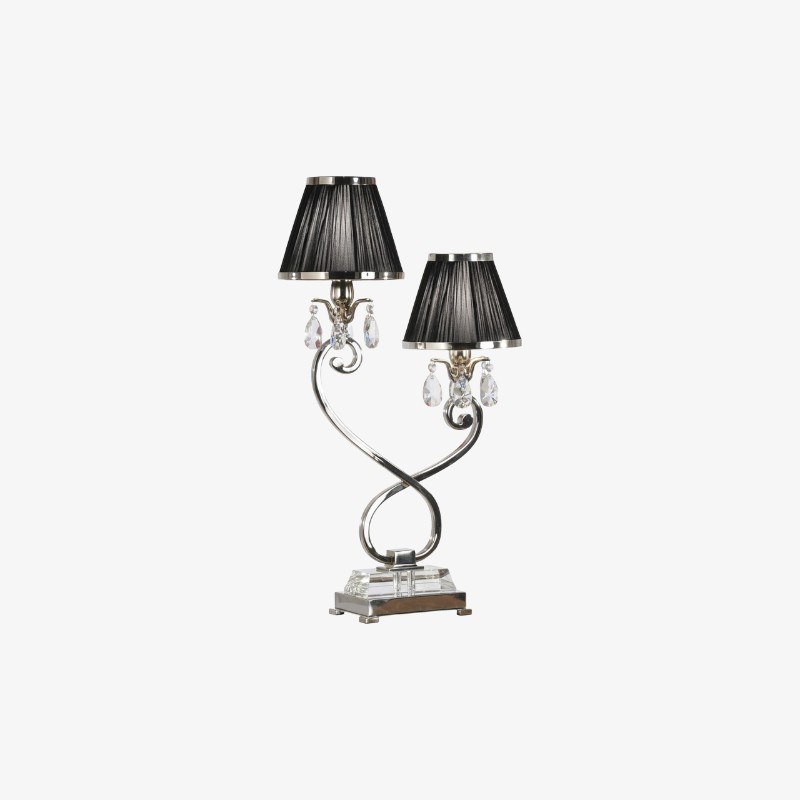 Talonis Double Table Lamp - Dual Shades and Metal Base for Living Room K1909