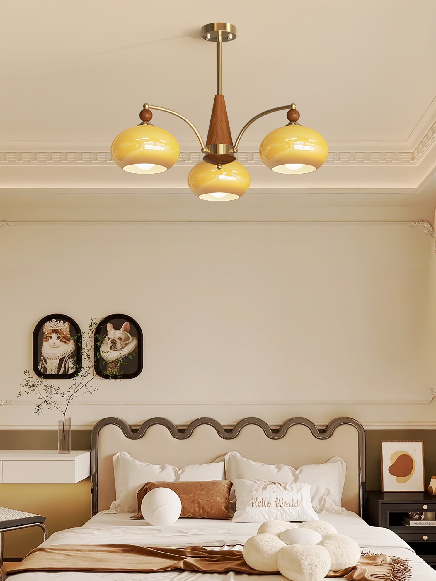Vintage Multihead Persimmon Chandelier K623