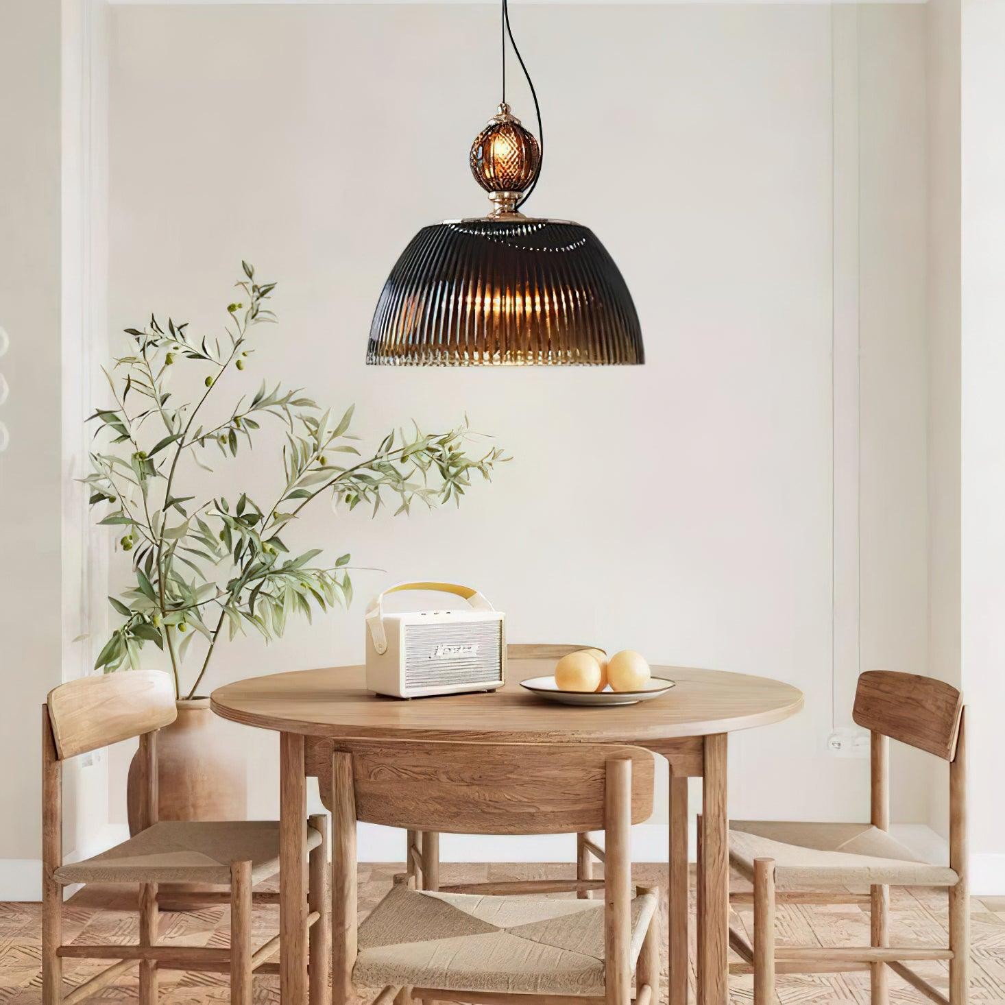 Modern Vintage Gradient Green Glass Shade Single Head Pendant Lamp K415