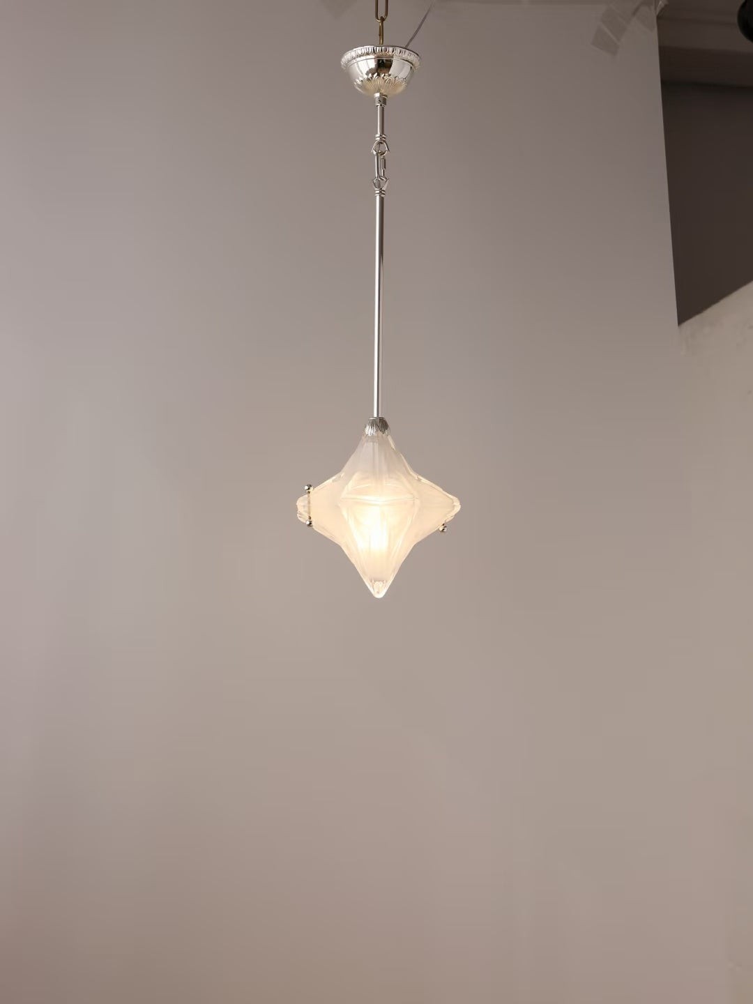 Art Deco Astris Elara Star Pendant Light - Frosted Glass Pendant with Geometric Style K1583
