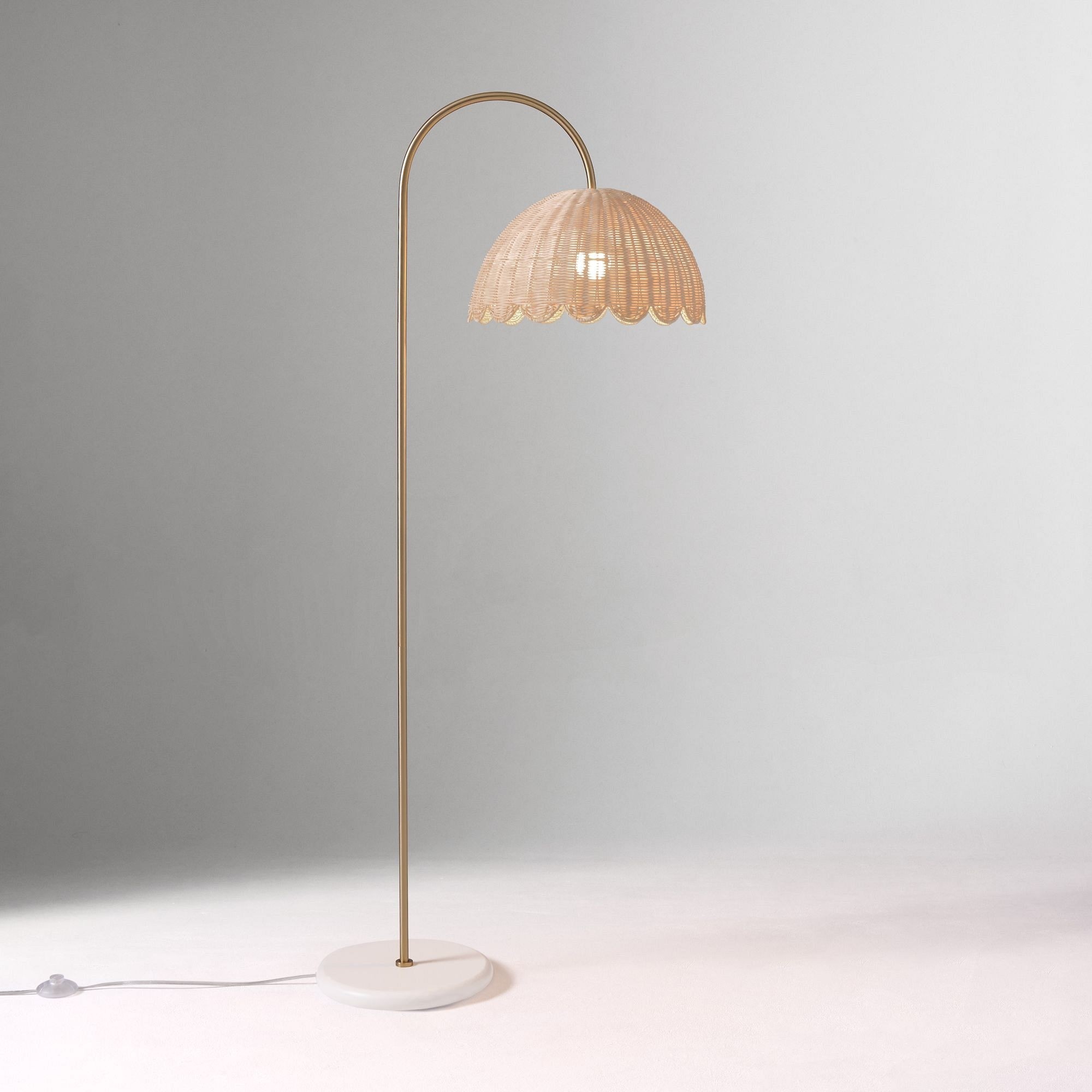 Olvara Natural Rattan Bubble Floor Lamp - Kids Room Lighting with Boho Charm K1243