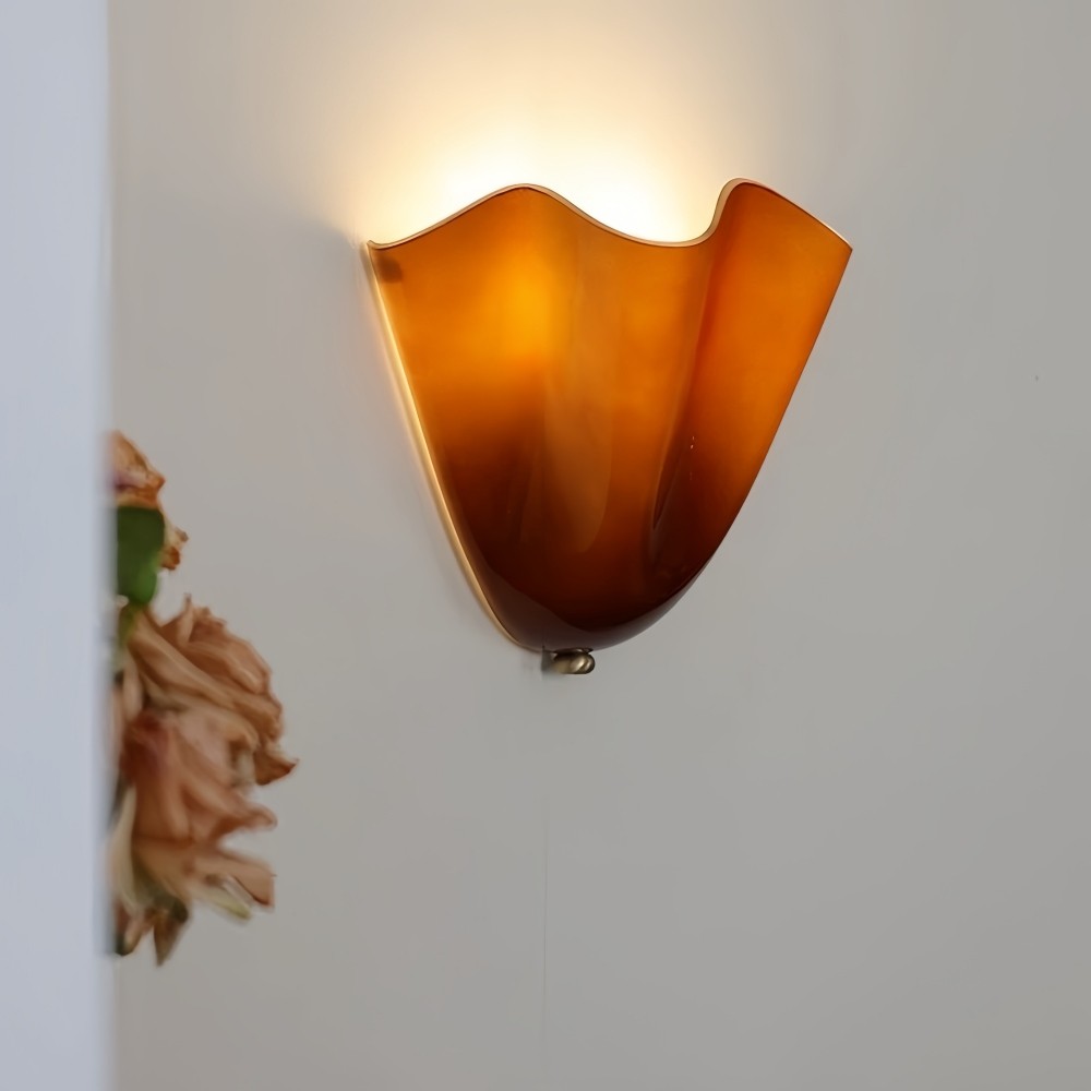 Bellina Retro Fluted Glass Wall Sconce - Mid-century Modern Vera Wall Lamp for Hallway K891