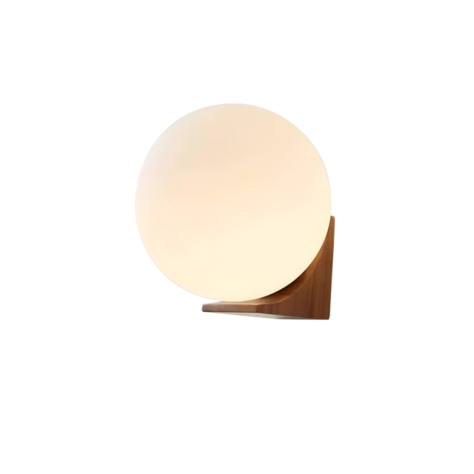 Minimalist Wooden Geometric Bracket Glass Globe Wall Lamp K374