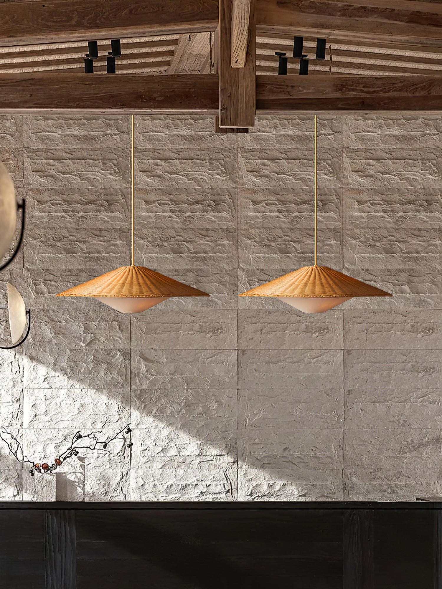 Rattan Hat Pendant Light Suitable For Living Room K612