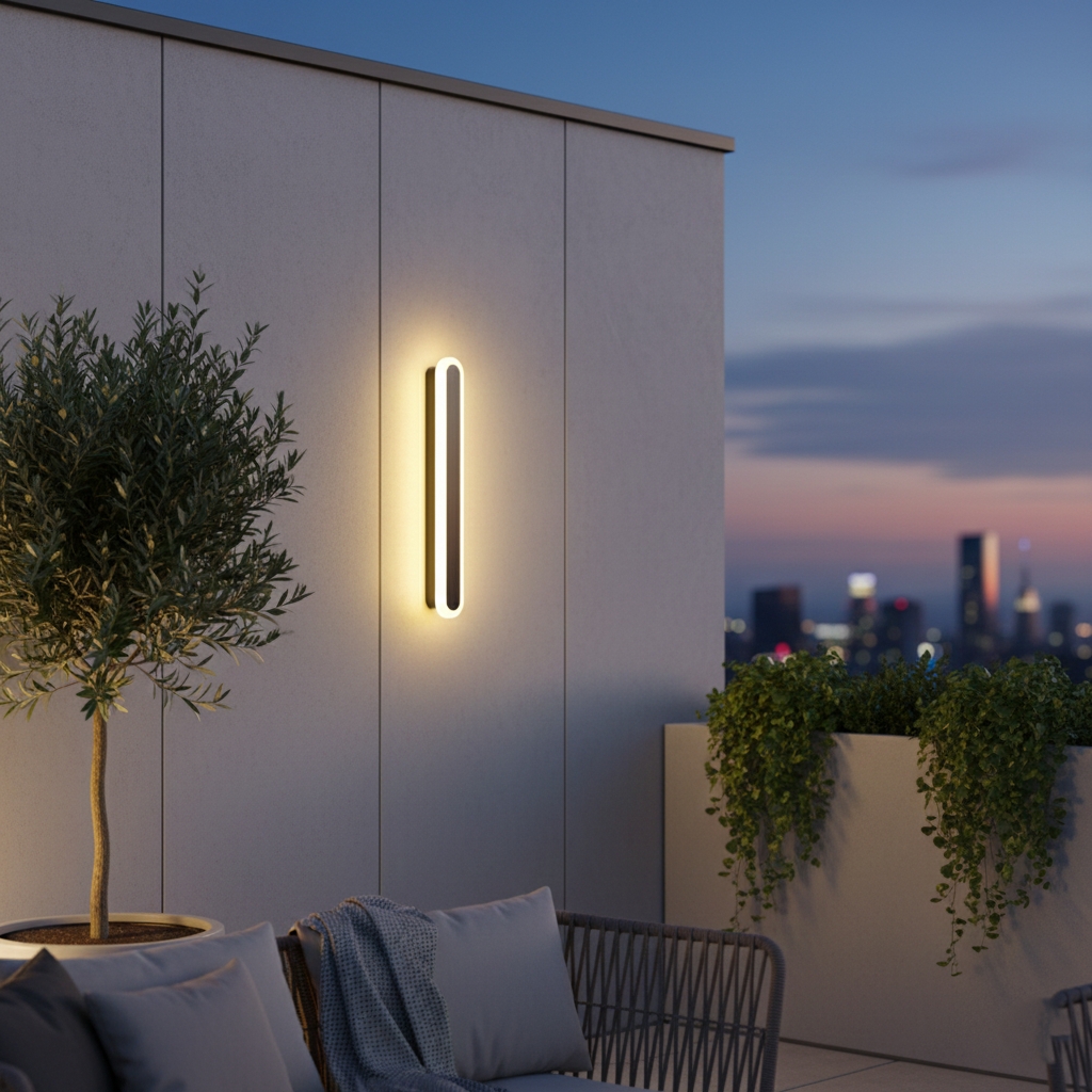 Edge Minimalist Metal Oval IP65 WaterProof Outdoor Wall Light D875