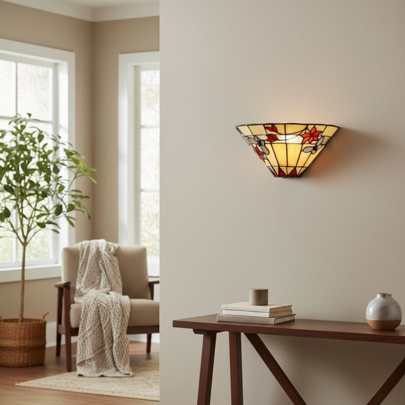 TF Butterfly Wall Sconce - Stained Glass Butterfly Design Wall Light K1922