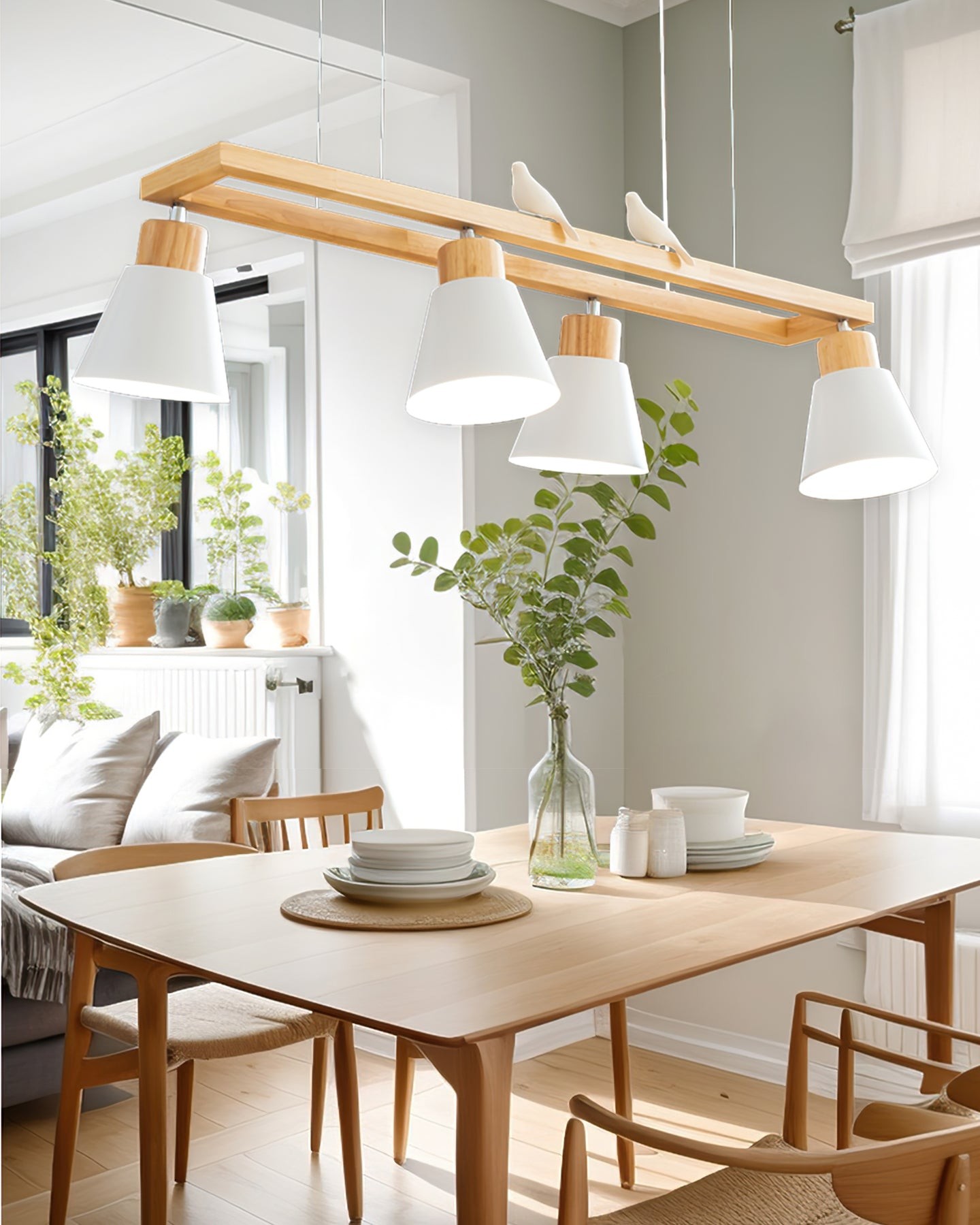 Cone Wood Chandelier K1001