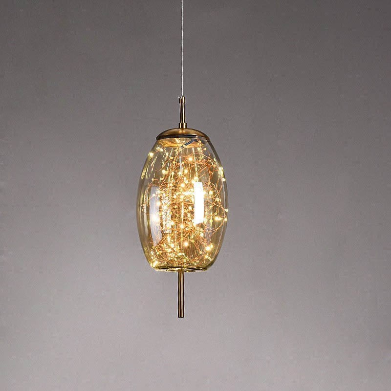 Scandinavian Cylinder Oval Glass Pendant Light K333