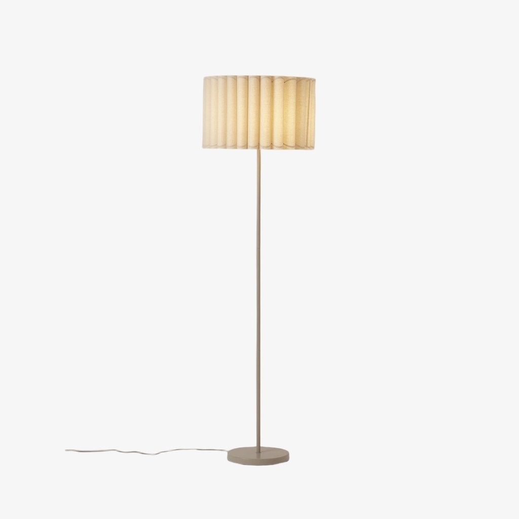 Velura Stand Floor Lamp - Beige Linen Shade and Metal Stand K2045
