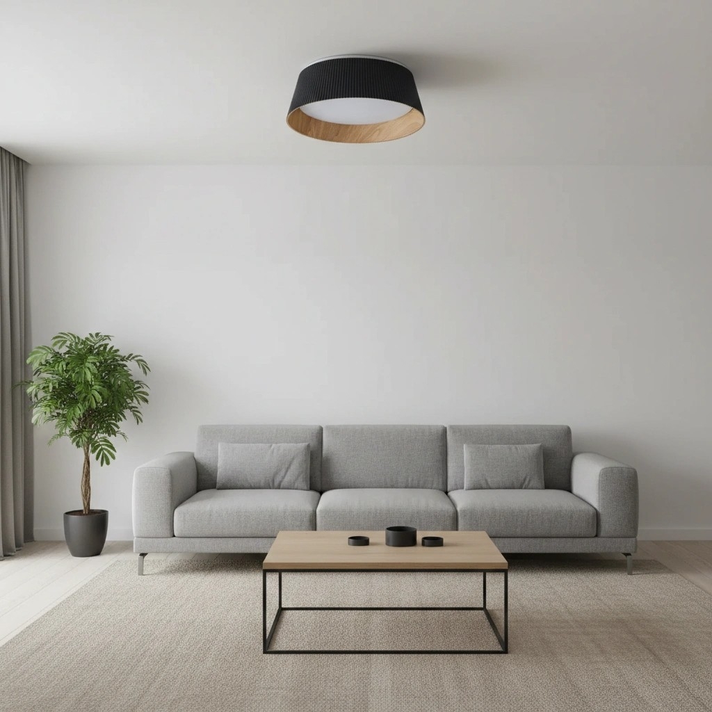 Ribravo Modern Ribbed Textured Shade Ceiling Lamp - Modern Minimalist Lamp for Living Room K2327
