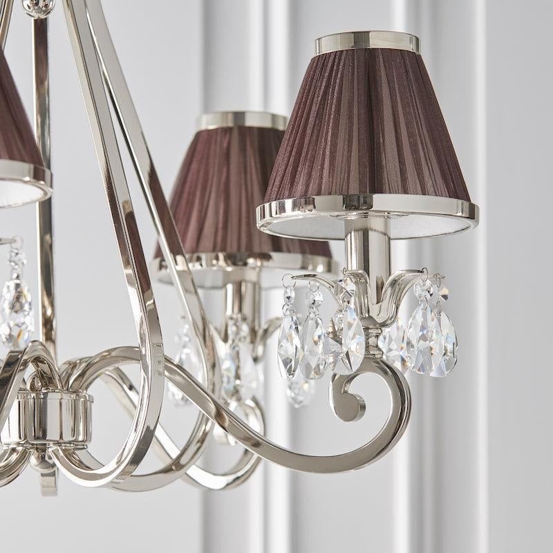 Talonis Multi-light Fabric Chandelier - Elegant Metal Curved Arms for Dining and Living K1900