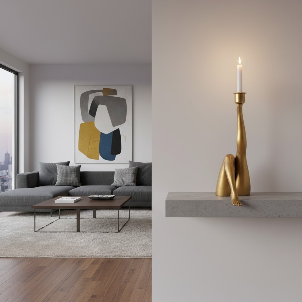 Kickra Sexy Legs Candle Holder - Modern Metal Base for Dining Table and Home Decor K2221