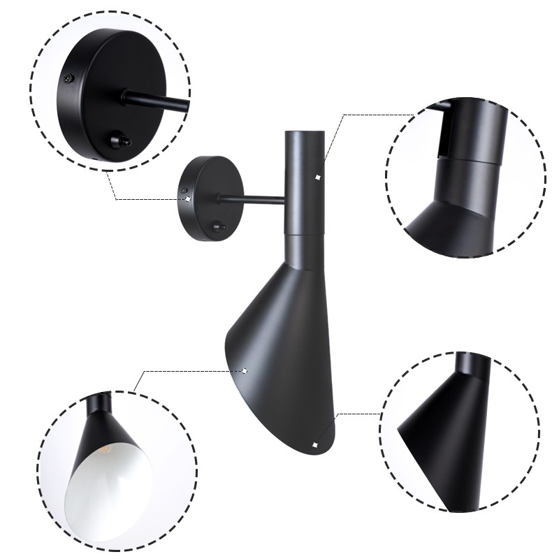 Modern Nordic Metal Wall Lamp - Directional Asymmetrical Sconce for Hallway