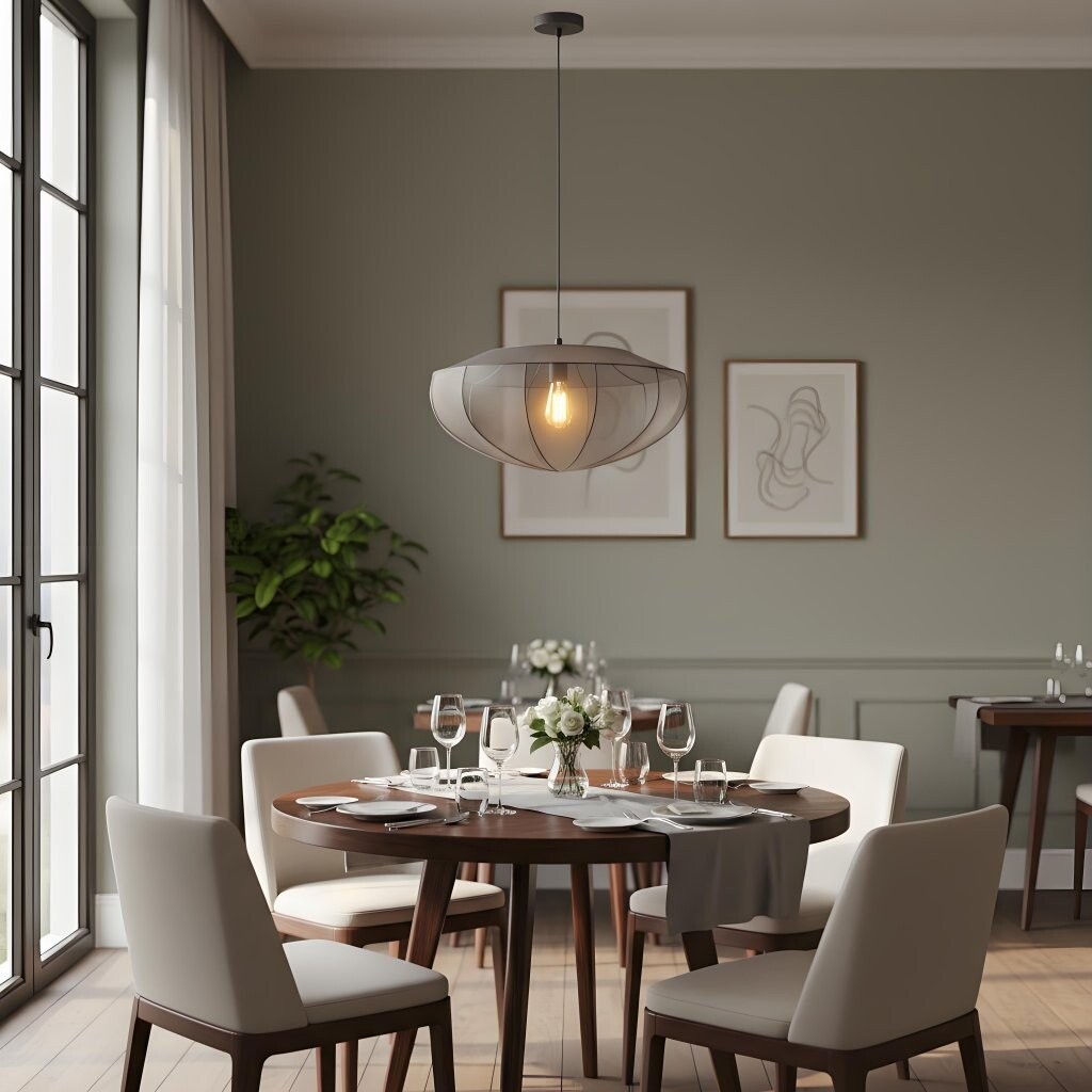 Lumifil Modern Mesh Pendant Light - Hanging Fabric Lghts are Suitable for Dining Rooms or Kitchen Islands K1752