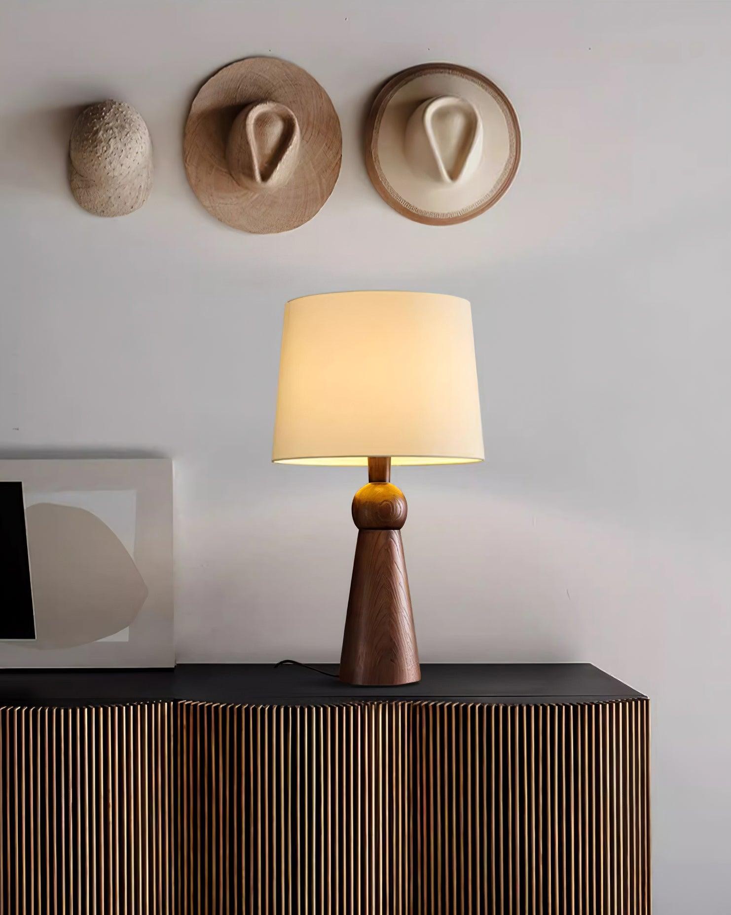 Nordic Retro Solid Wood Fabric Table Lamp K256