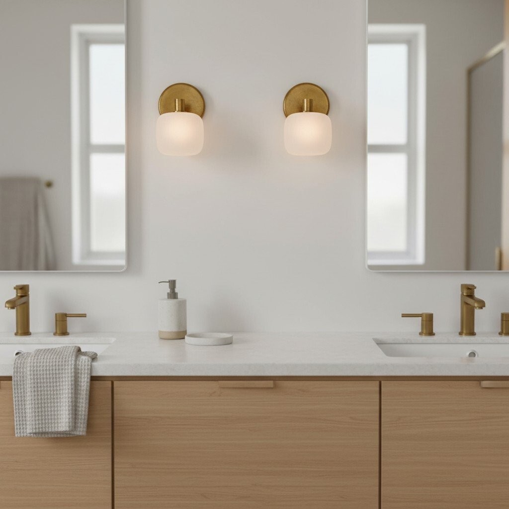 Lirra Modern Frosted Glass Wall Sconce - Minimalist Vanity Lighting for Bathroom K1714