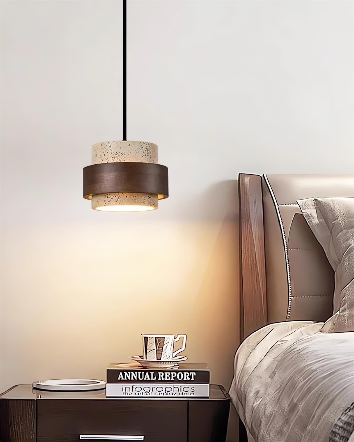 Cylinder Travertine Pendant Lamp K324