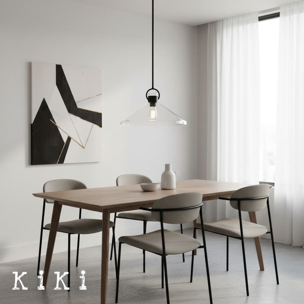 Orvessa Elegant Cone Pendant Light - Clear Glass Pendant Lamp for Kitchen K2360