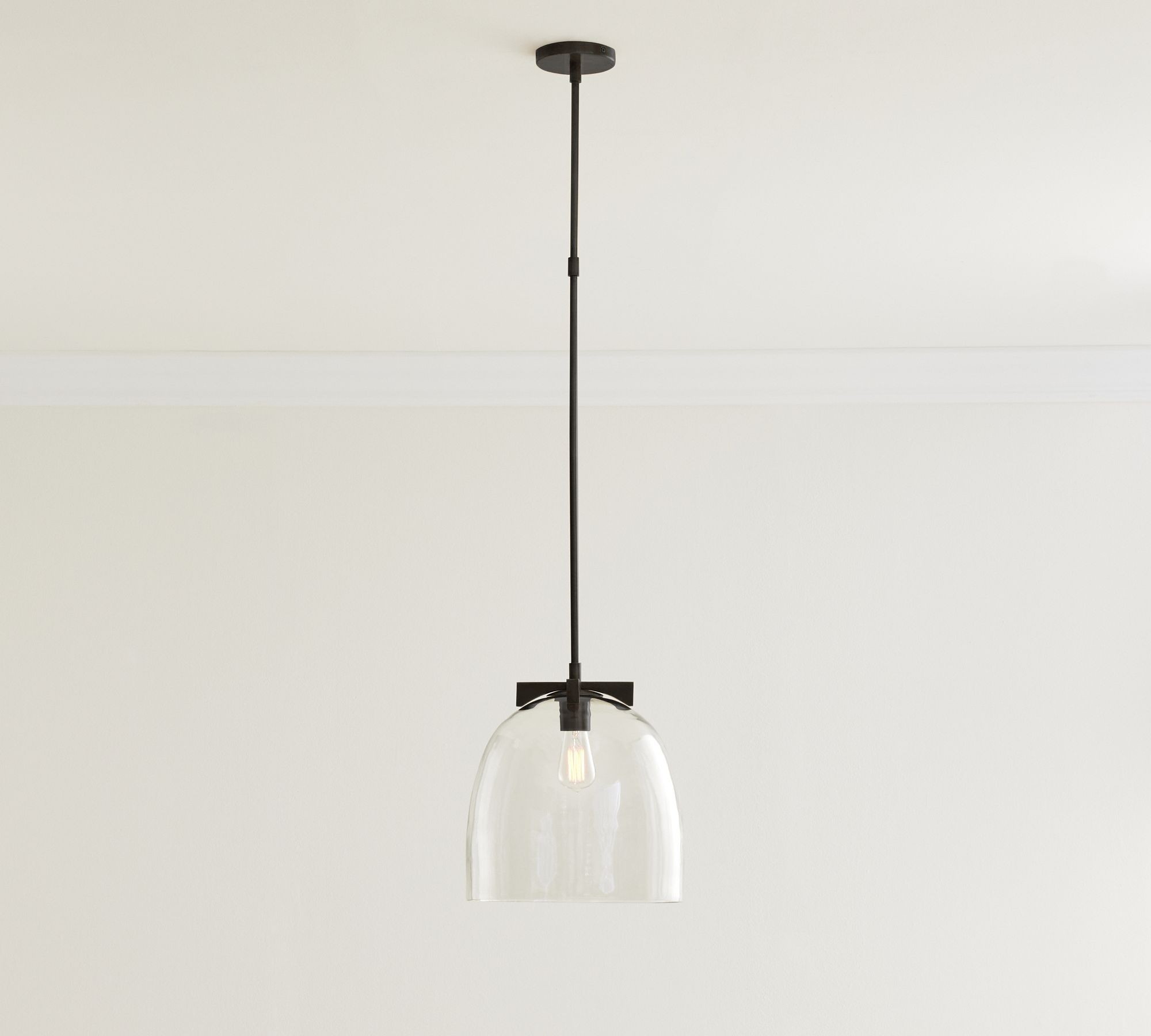Auria Clear Glass Pendant Light - Stylish Dome Pendant Lamp for Kitchen and Lounge K1290