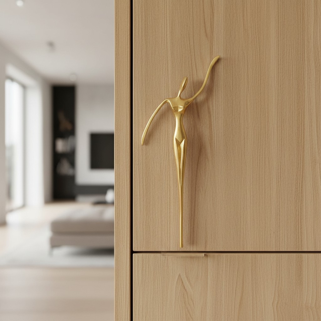 Verlitho Retro Cabinet Handle - Nordic Furniture Pull For Wardrobes and Drawers K2365