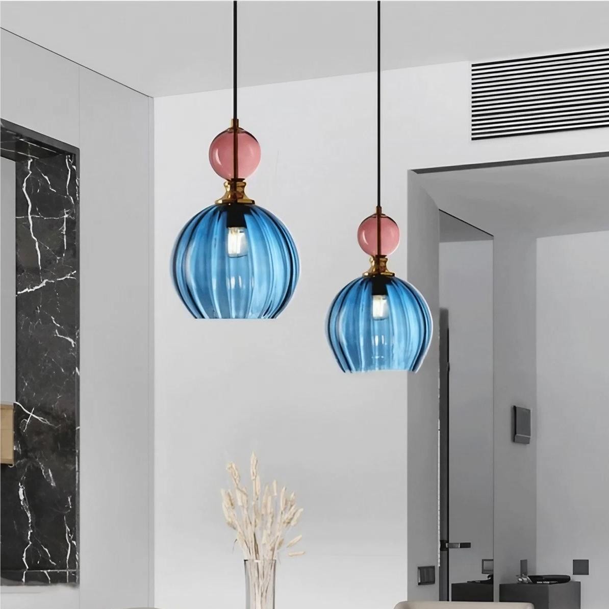 Modern Stained Glass Globe Pendant Light K74
