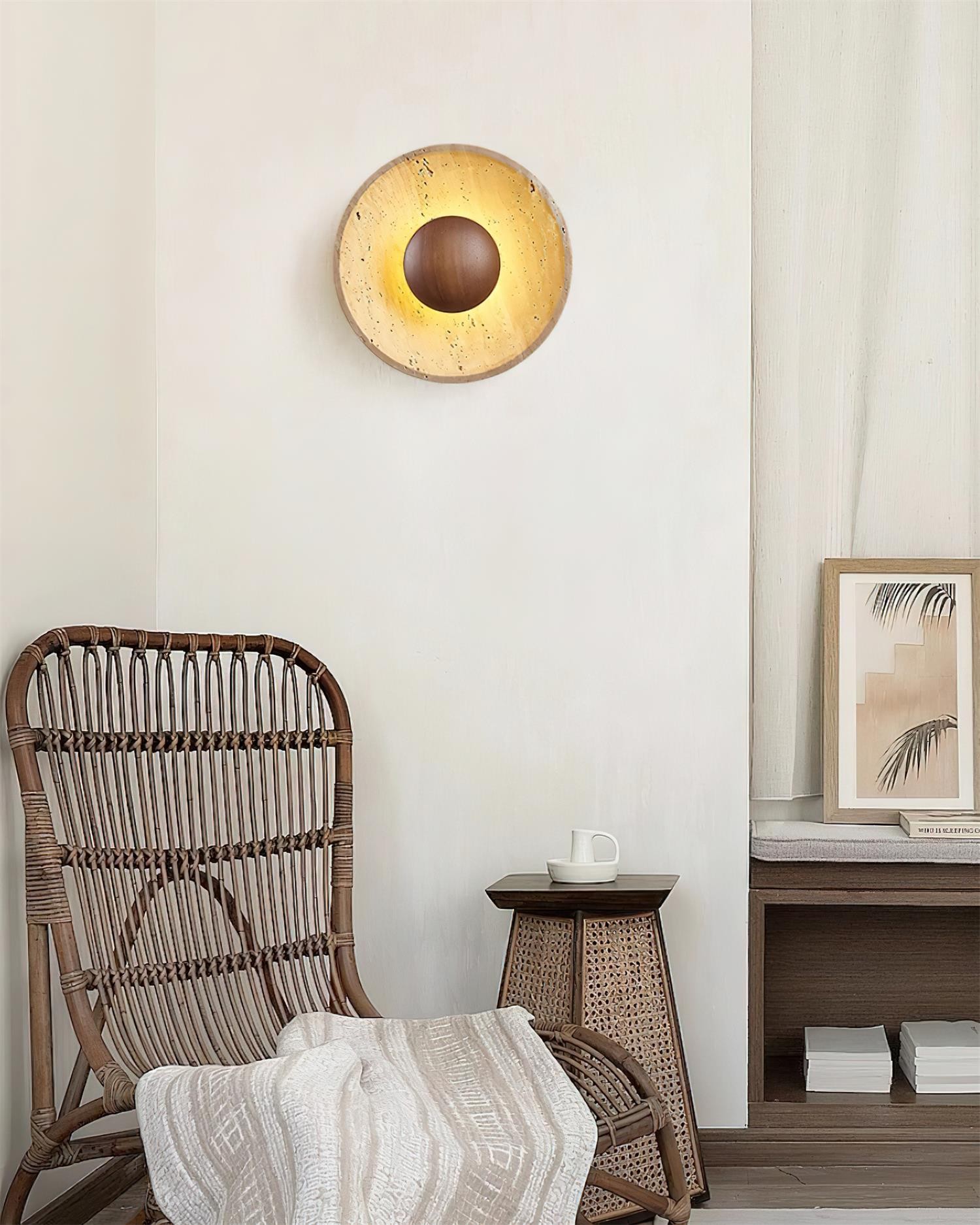 Cream Style Wooden Sphere Wall Lamp K436