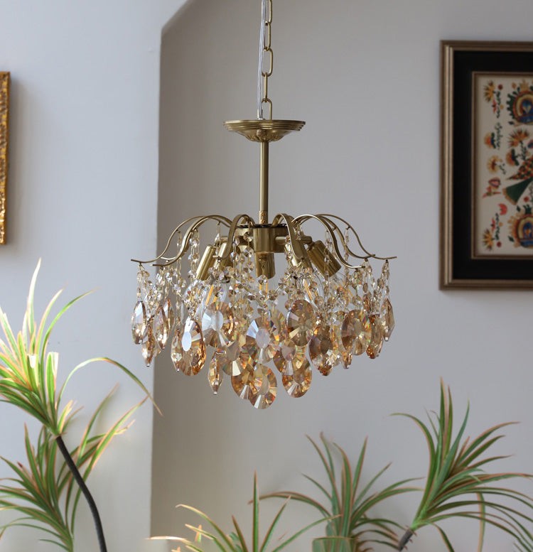 Vintage Sumptuous Teardrop Crystal Chandelier K1279