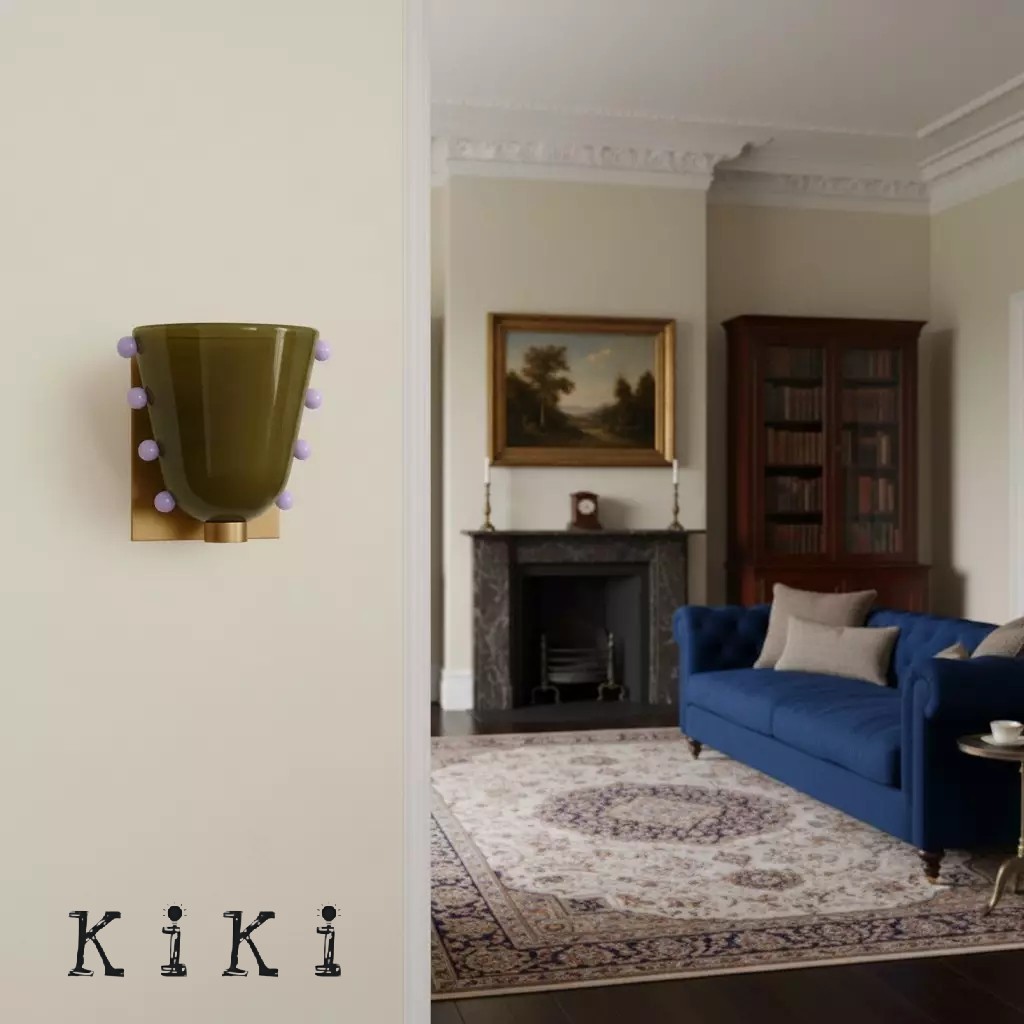 Bellina Colourful Glass Wall Light – Modern Gemma Wall Sconce For Bedroom or Hallway K1130