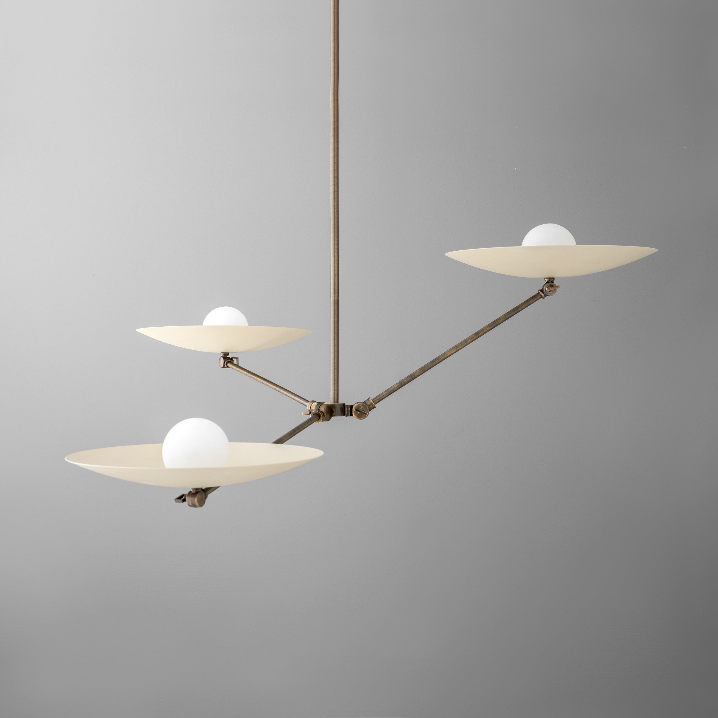 Curva Metal Antique Brass Chandelier - Modern Industrial Lighting Pendant K1494