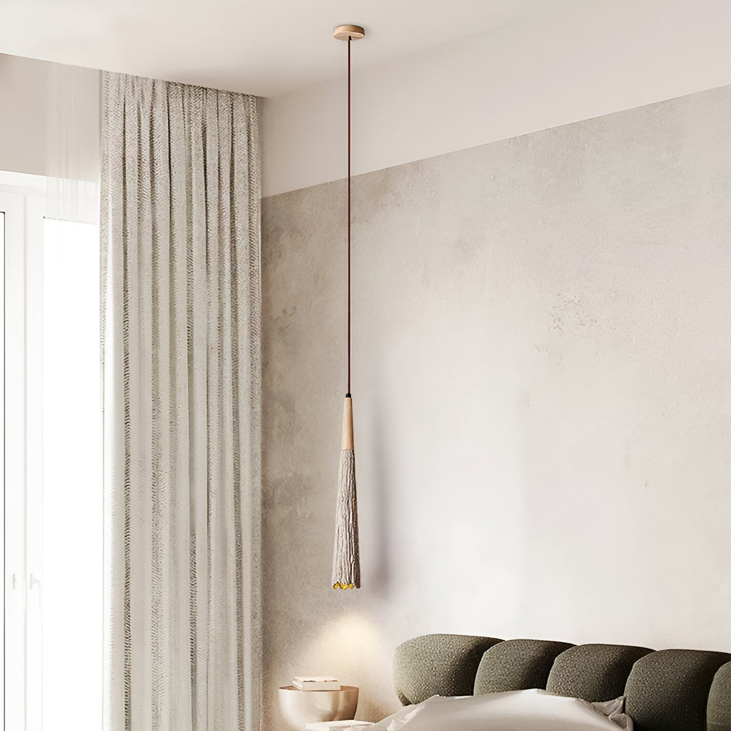 Cream Retro Wabi-Sabi LED Pendant Light D919