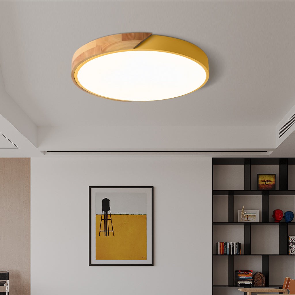 Modern Wooden Slim Round Led Ceiling Light K171