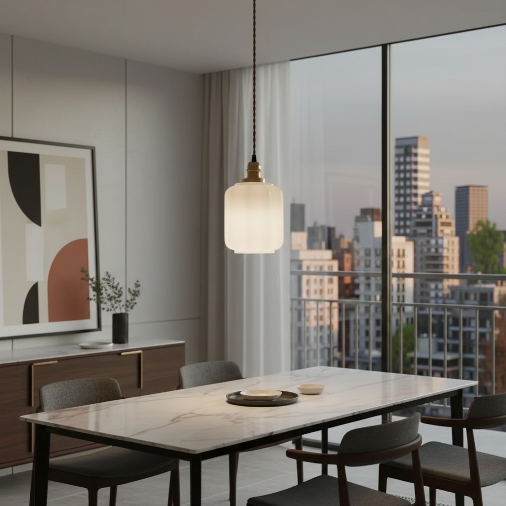 Glassora Creative Glass Lantern Pendant Lamp - Stylish Hanging Light for Kitchen or Bedroom K2228