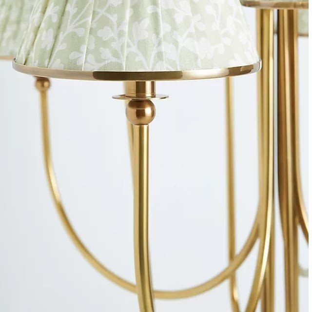 Ruchee Chandelier - Layered Fabric Shade Brass Ceiling Light for Dining or Living Spaces K1657