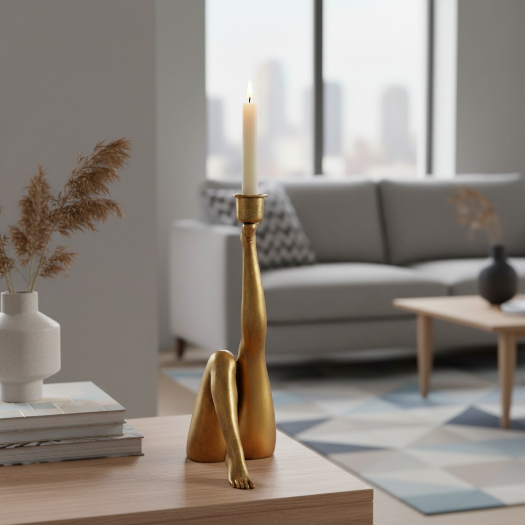 Kickra Sexy Legs Candle Holder - Modern Metal Base for Dining Table and Home Decor K2221