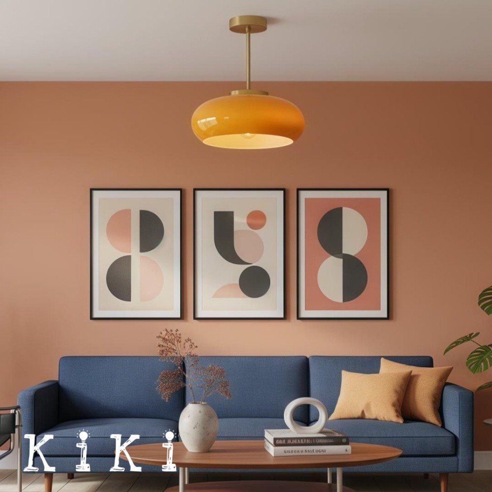 Bauhaus Style Vintage Glass Ceiling Light K72