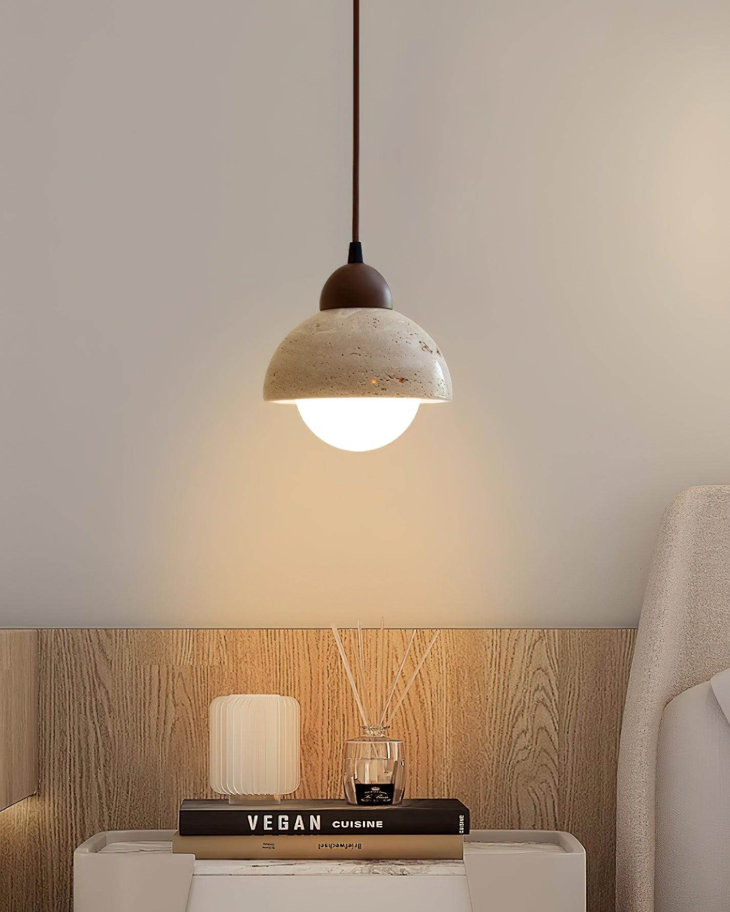 Yellow Travertine Wabi-Sabi Style Pendant Lamp K670