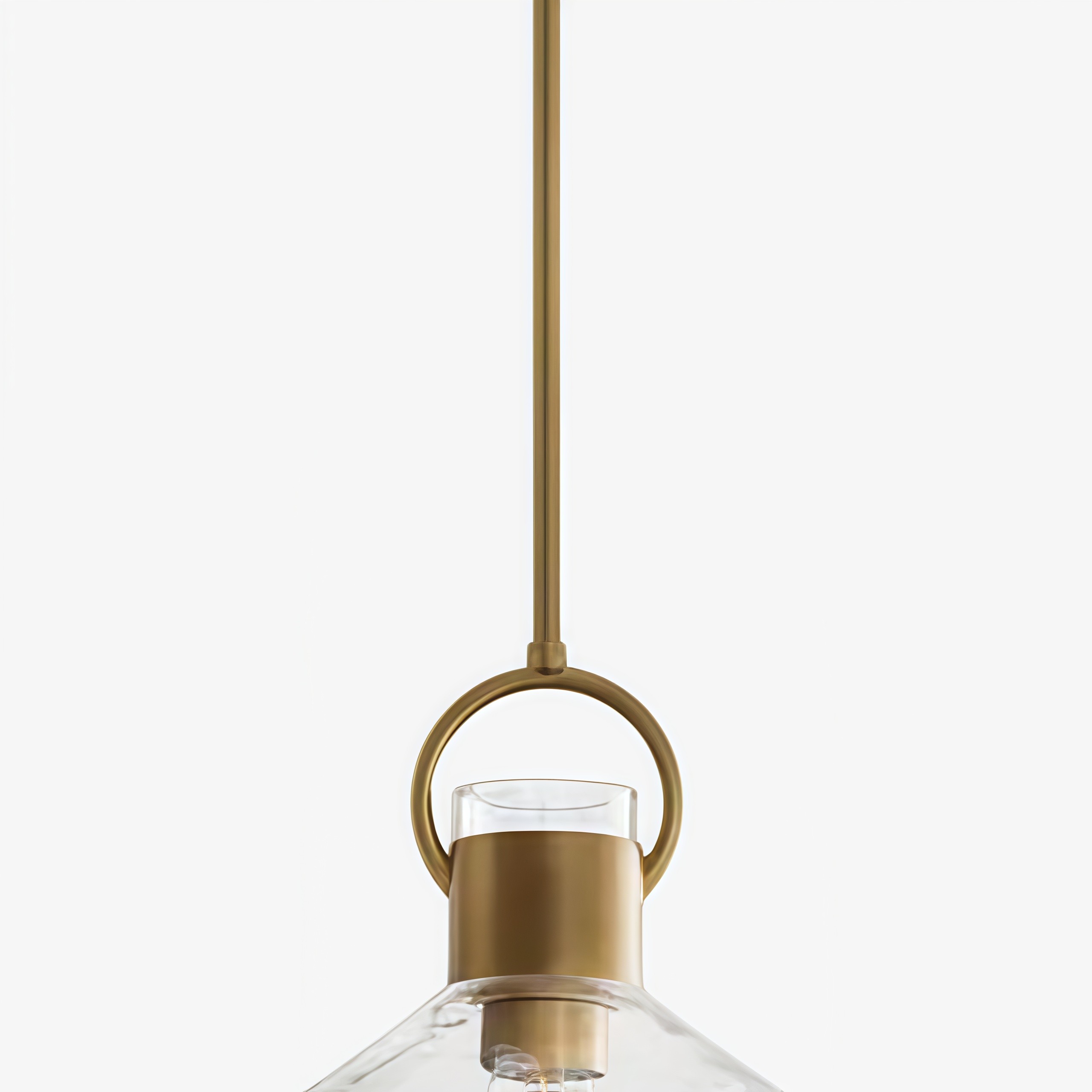 Lumicona Wide Cone Pendant Light - Clear Glass Design with Industrial Style for Kitchens K2229