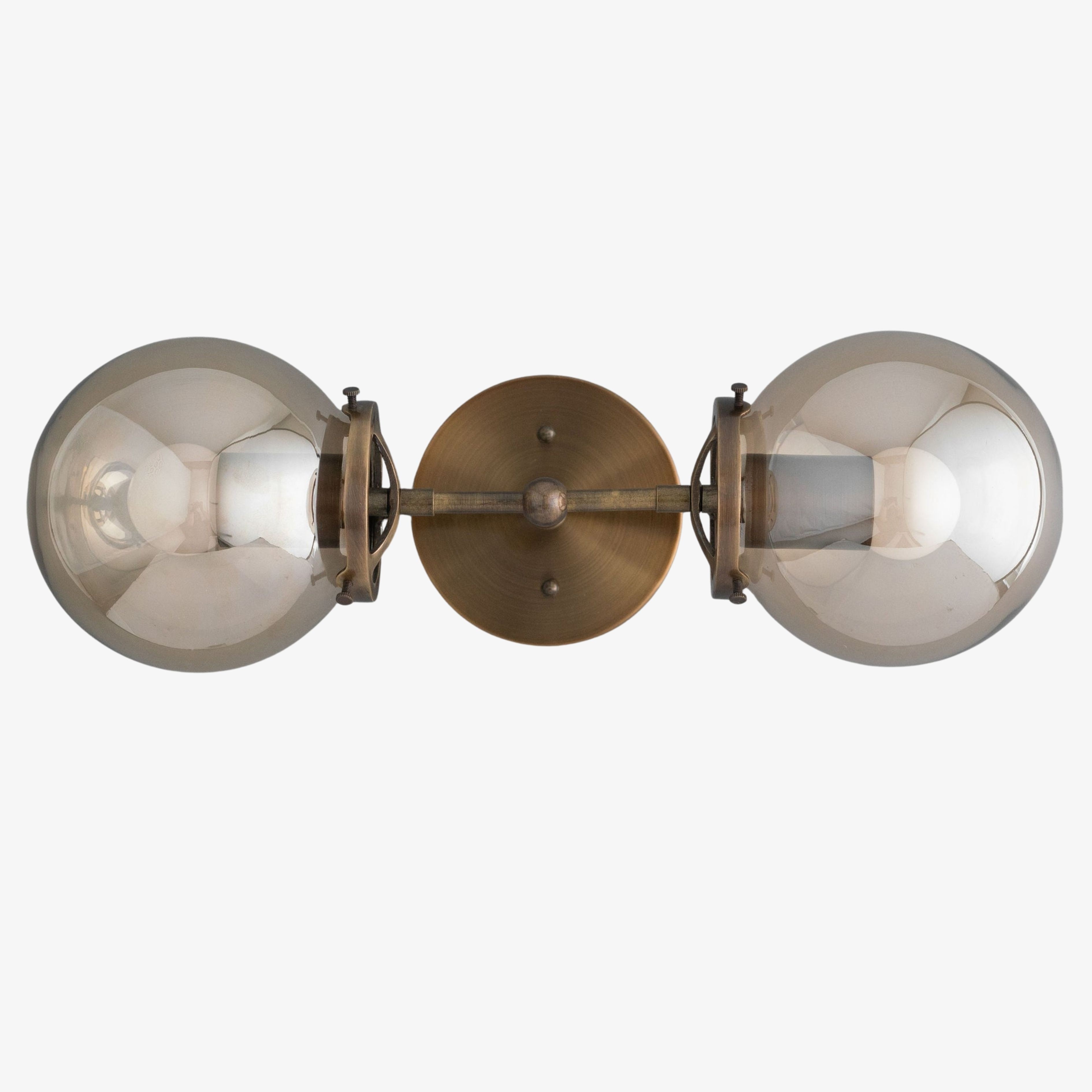 Lumio Globe Double Globe Vanity Wall Light - Rustic Farmhouse Bathroom Wall Fixture K1489