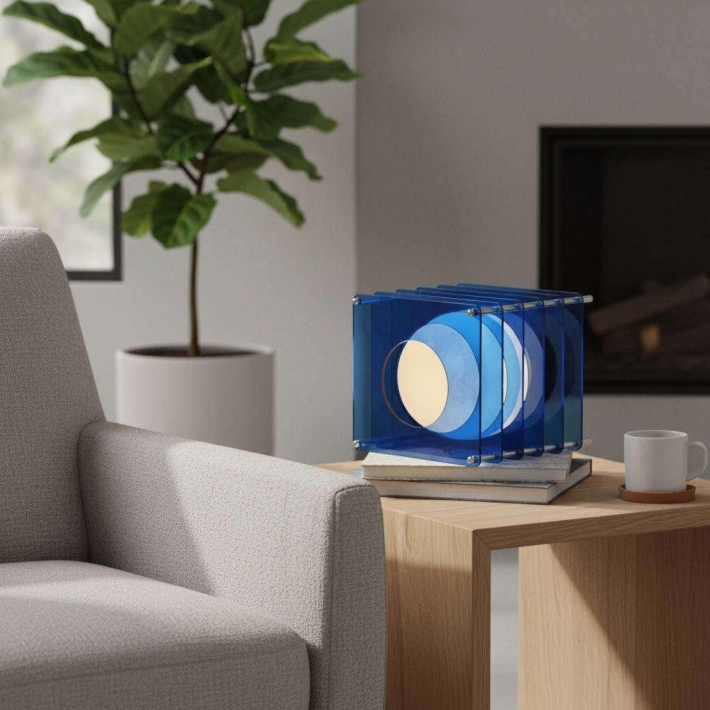 Afterglow Geometric Cube Sphere Table Lamp - Modern Acrylic Accent Light for Bedroom Decor K2078