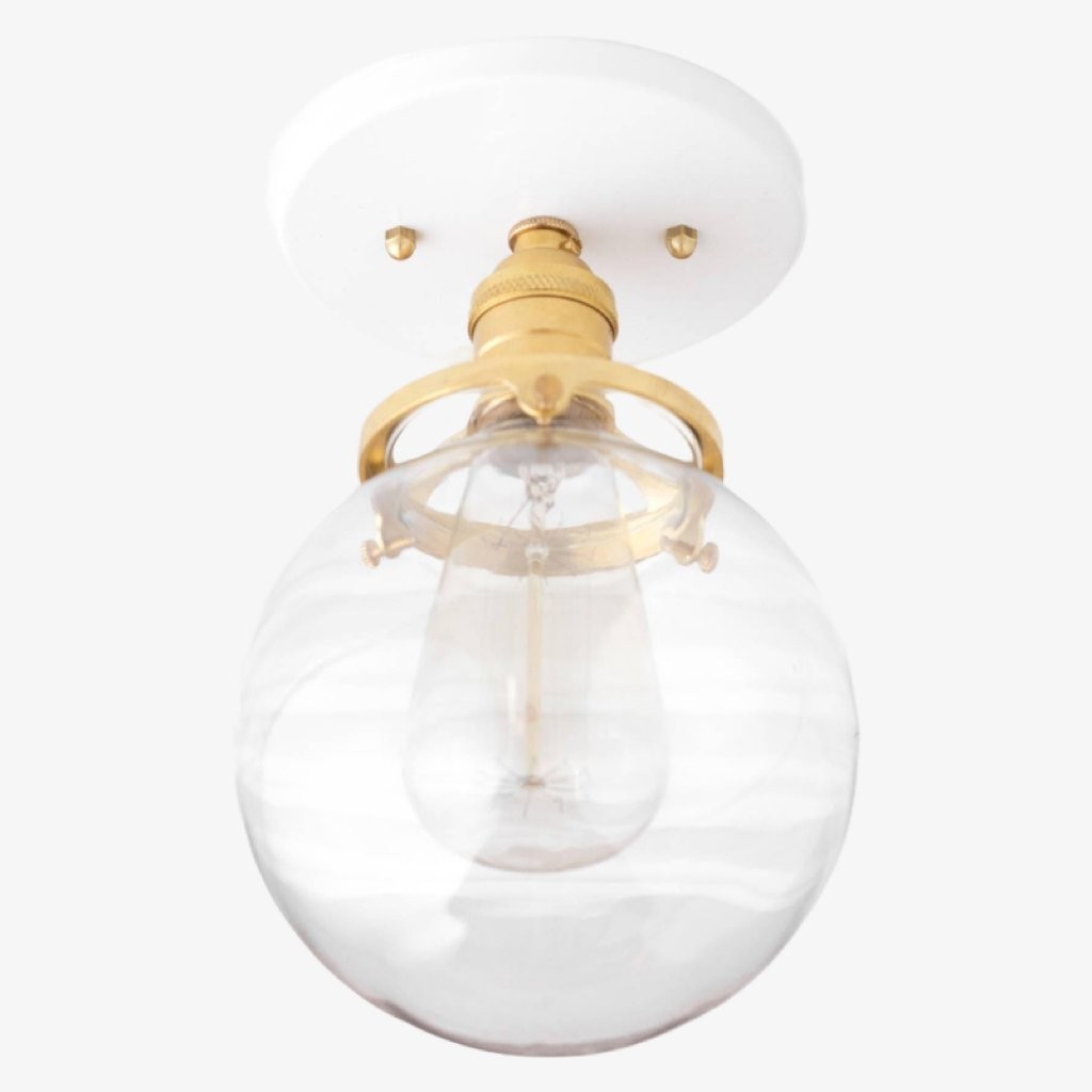 Glorica Glass Retro Globe Ceiling Light - Vintage Industrial Home Lighting K1509