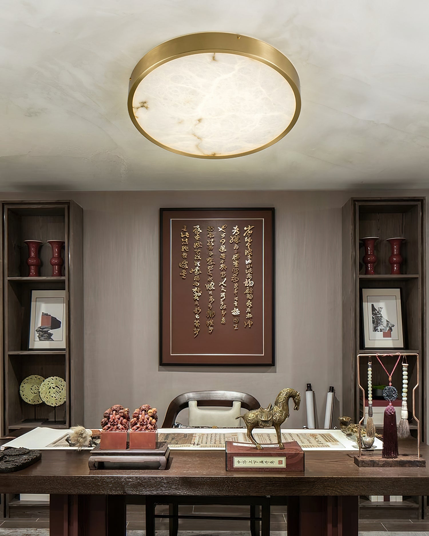 Geometric Alabaster Recessed Ceiling Light D431