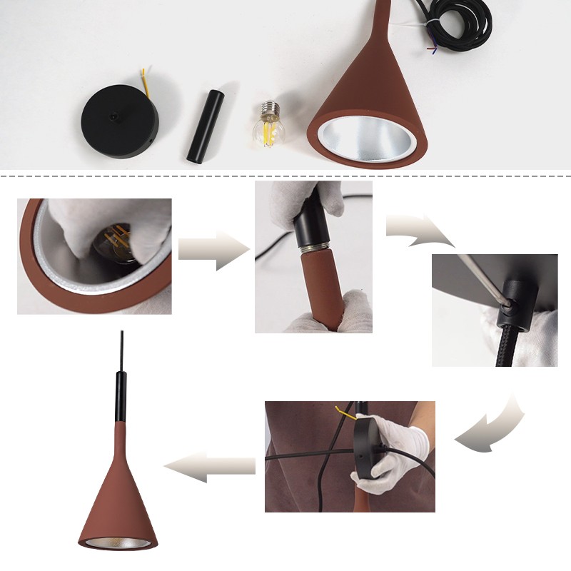 Minimalist Aplomb Pendant Light - Cement Cone Pendant Light for Kitchen Island