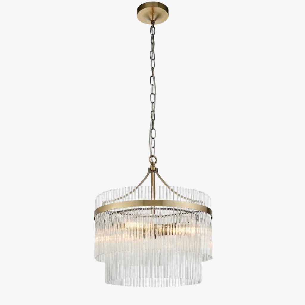 RibGlow Pendant Light - Trio Pendant with Elegant Glass Rods for Dining K1830