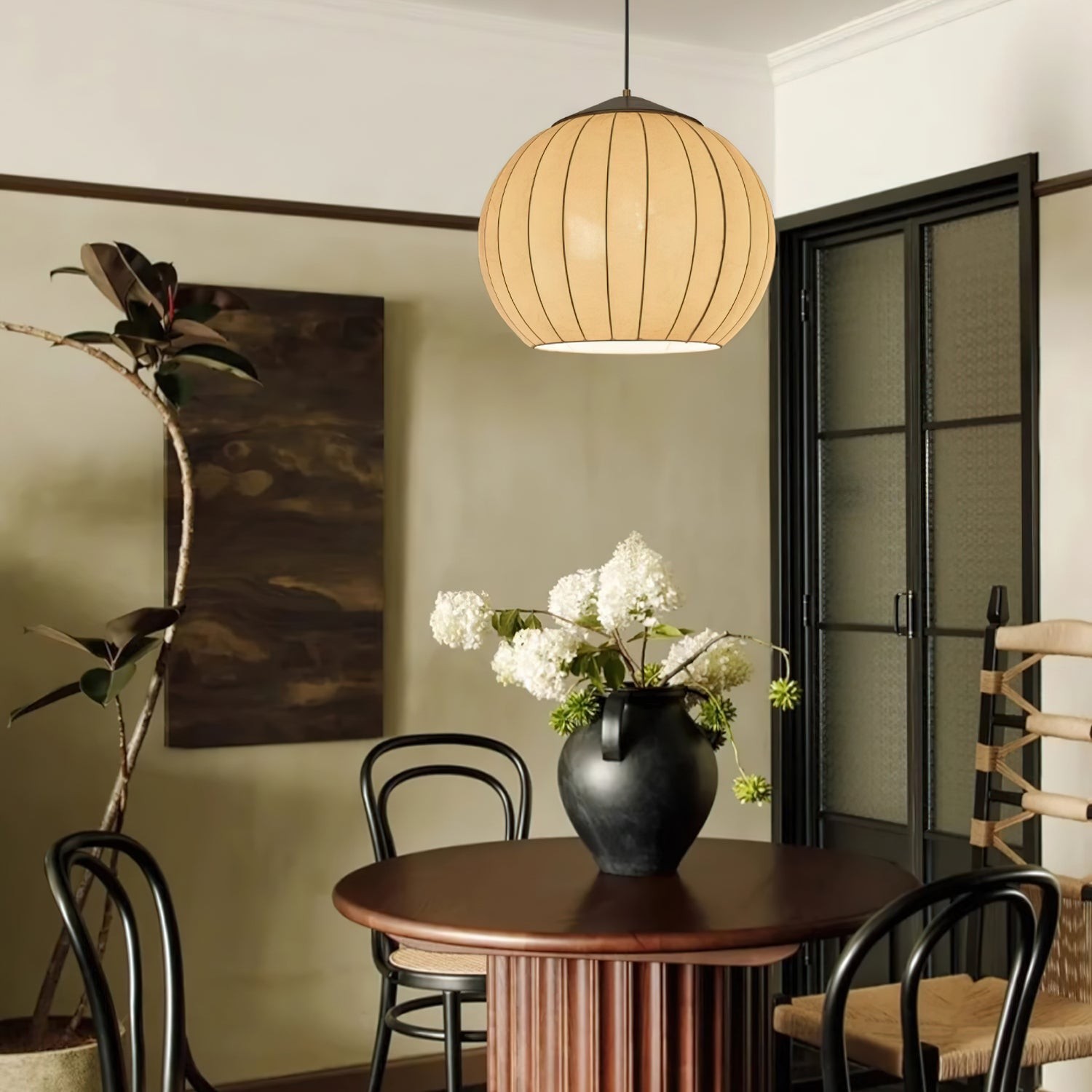 Japanese Style Fabric Lantern Pendant Lamp K423