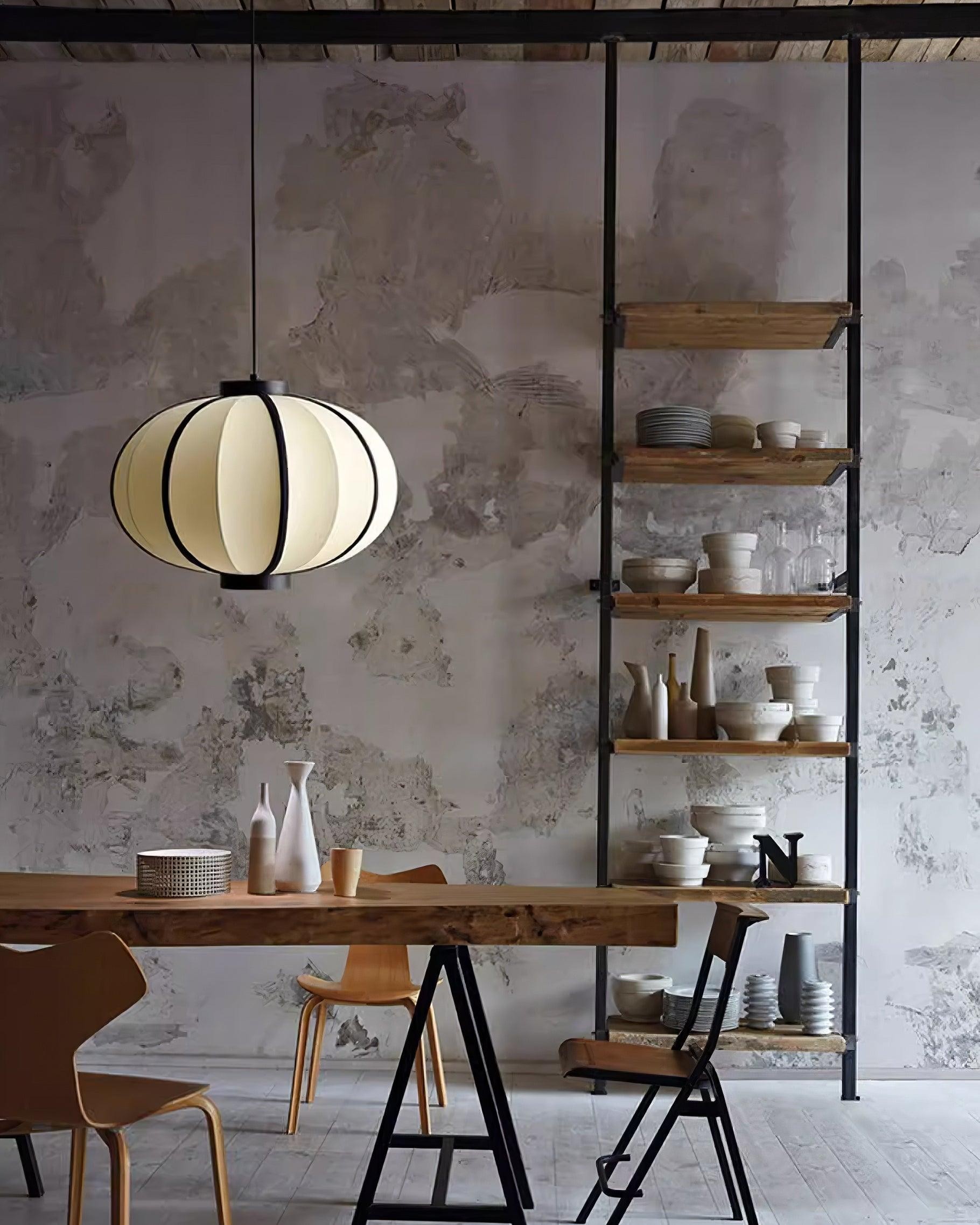 Minimalist Black and White Lantern Pendant Lamp K593