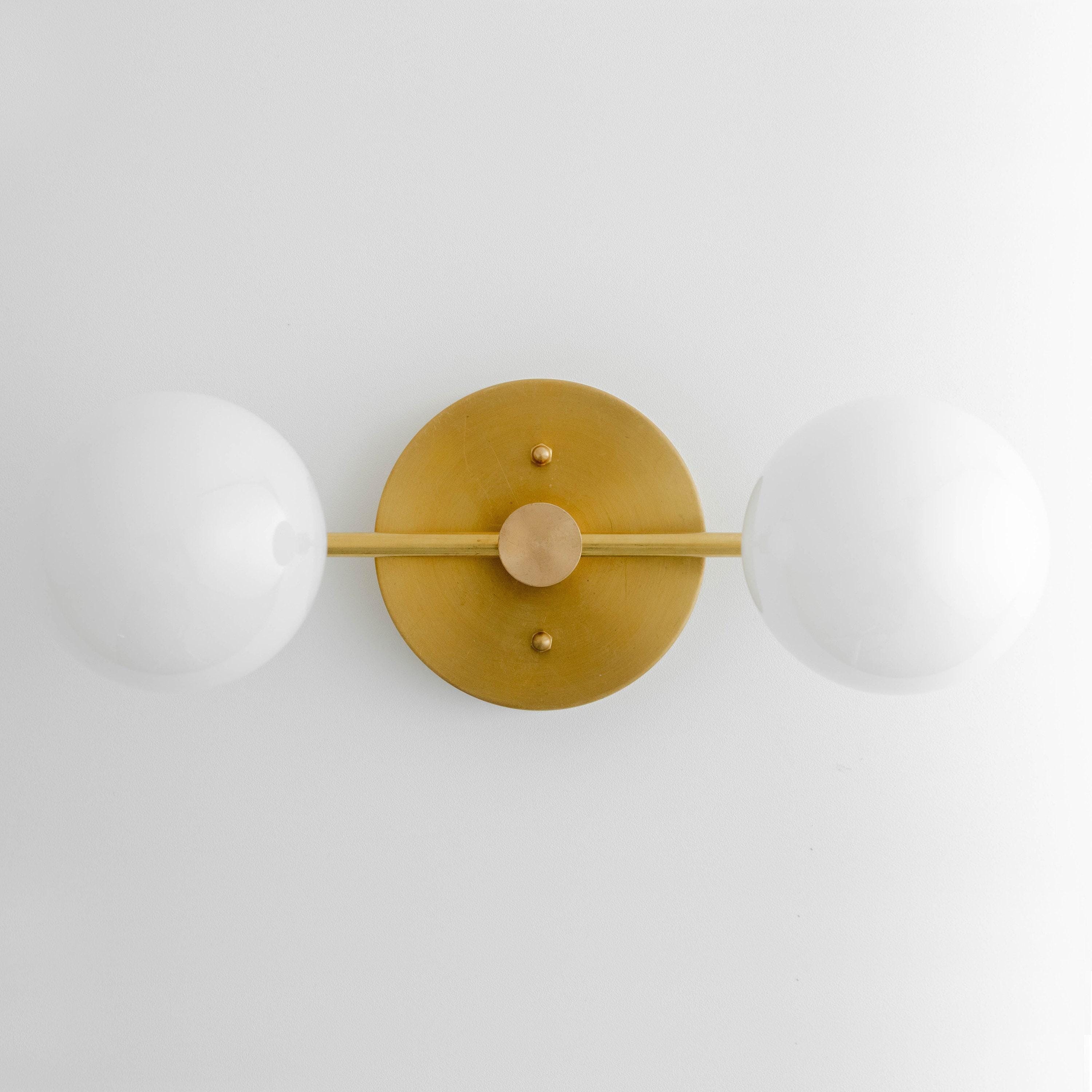 Glorica Glass Vanity Light - Modern Brass Wall Sconce for Bathroom Style K1449