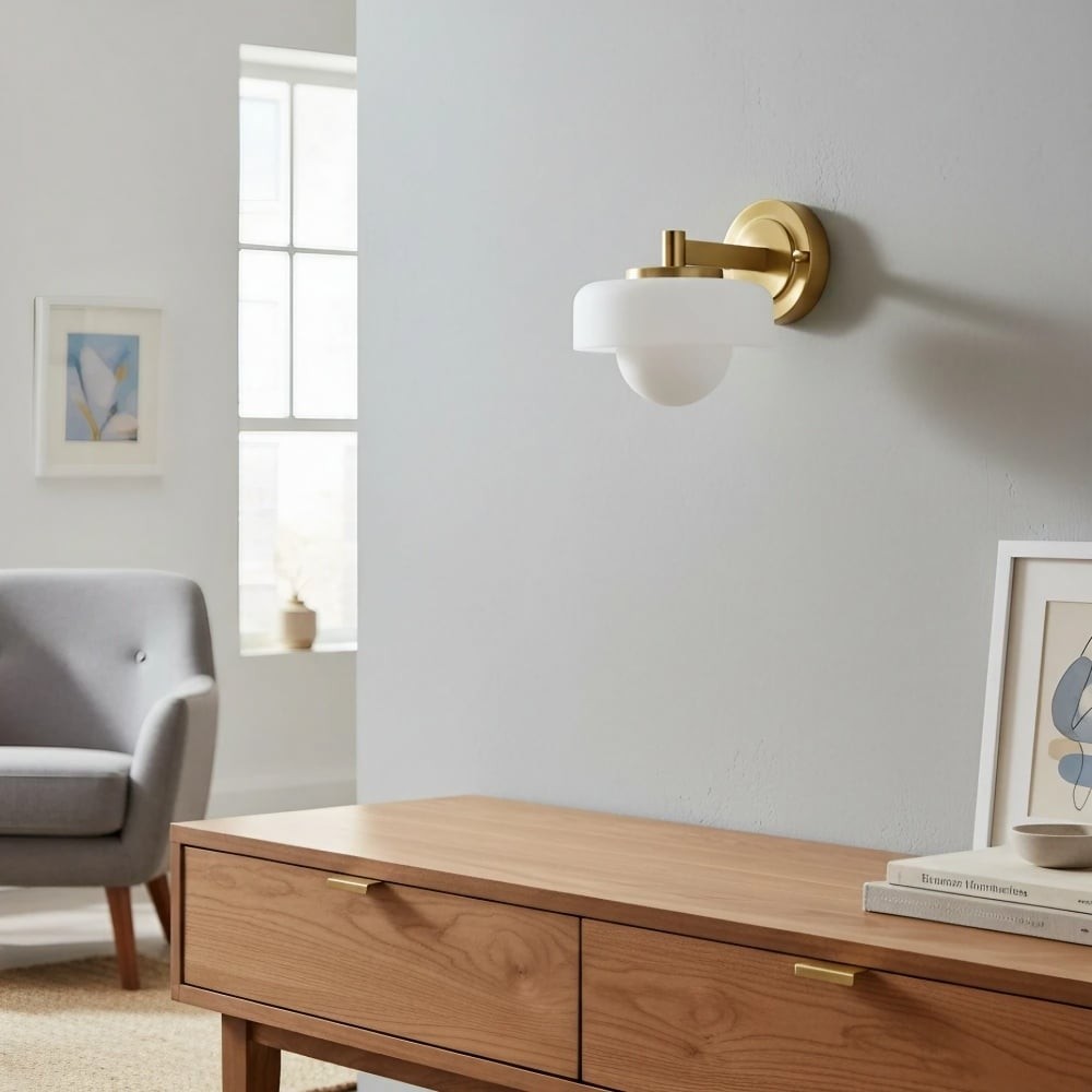 Zirvos Retro Globe Glass Wall Sconce - Elegant Brass-Inspired Shade Wall Light K1813