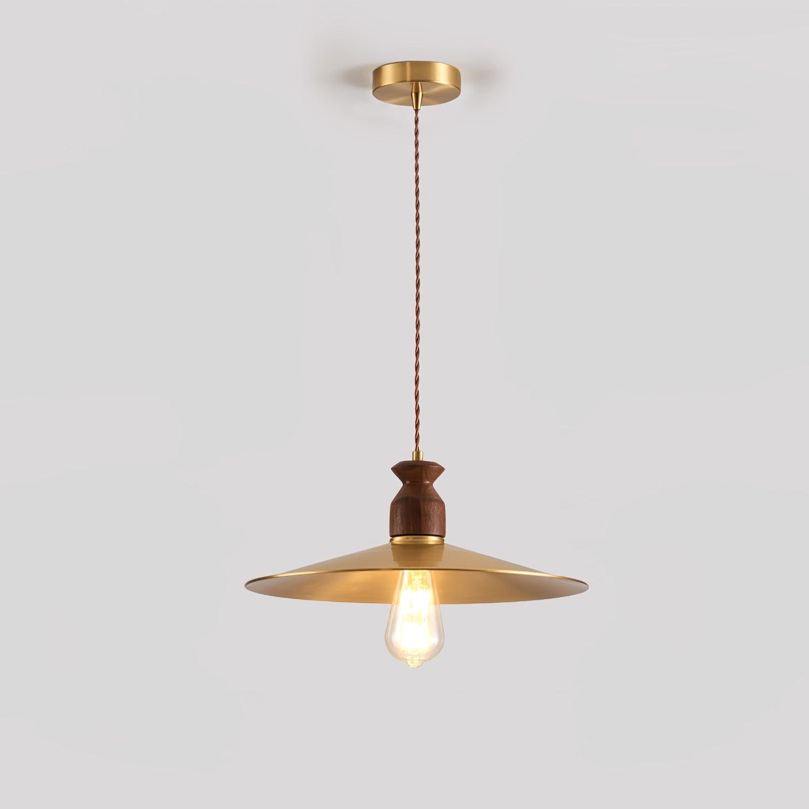 Round Brass Metal Badge Gold Pendant Lamp K272